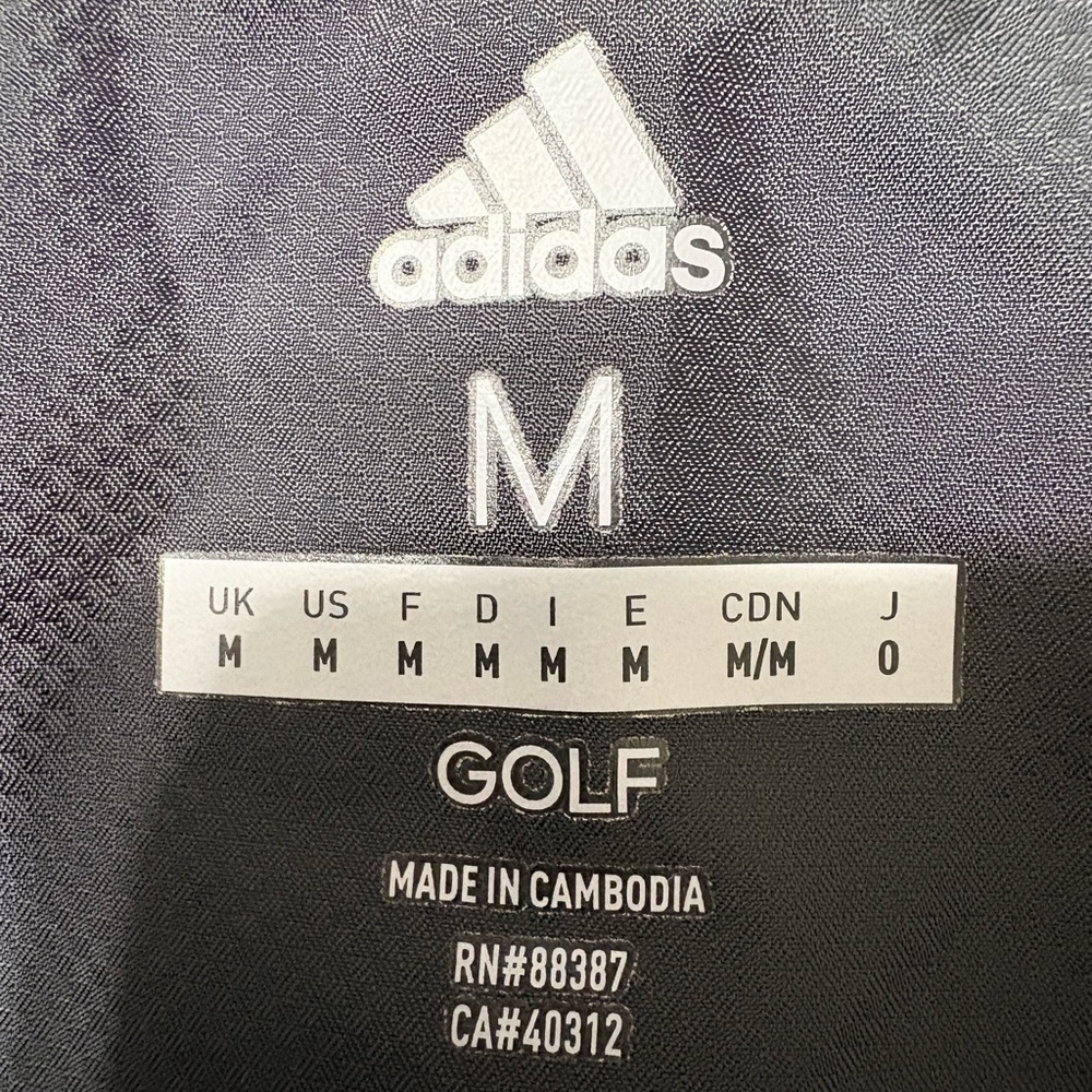 Men's Adidas 1/4 Zip Golf Black Wind Vest. Side Zip Pockets. M - Picture 6 of 12